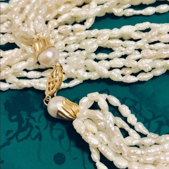 NWOT 14K Pearl Multistrand Necklace - Picture 4 of 5